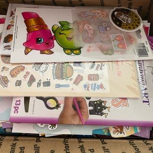 Box of stickers for journaling or scrapbooking
